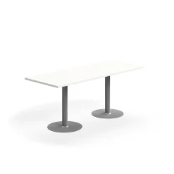 Pöytä VERTICUS 1800x700x720 mm, valkoinen/hopea