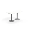Pöytä VERTICUS 1400x700x720 mm, valkoinen/hopea