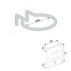 Rengaskoukku Ø80 mm, 5 kpl