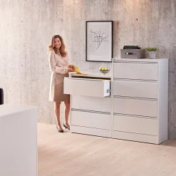 Riippukansiokaappi INDEX A4, 3 laatikkoa, 800x425x1030 mm, valkoinen