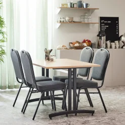 Ruokailuryhmä SANNA + HARTFORD Pöytä + 4 tuolia, pyökki, musta kangas