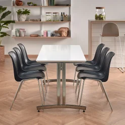 Ruokapöytä SANNA 1800x800x720 mm, kromi/valkoinen