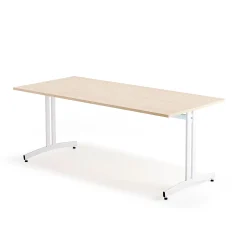 Ruokapöytä SANNA 1800x800x720 mm, valkoinen/koivu