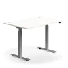 Sähköpöytä FLEXUS Suora pöytälevy, 1200x800 mm, hopeanharmaa jalusta, valkoinen