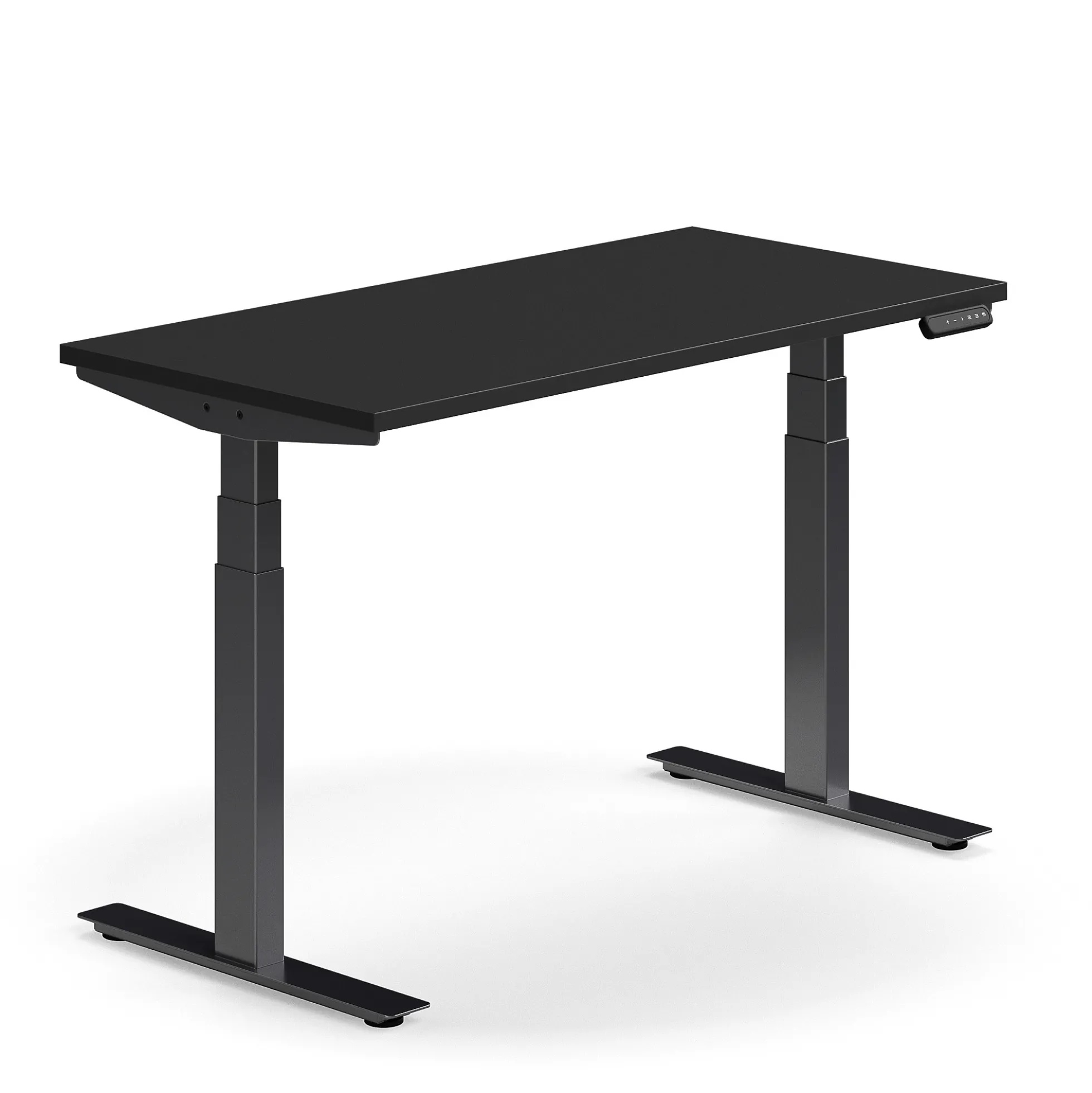 Sähköpöytä QBUS Suora pöytälevy, 1200x600 mm, musta jalusta, musta