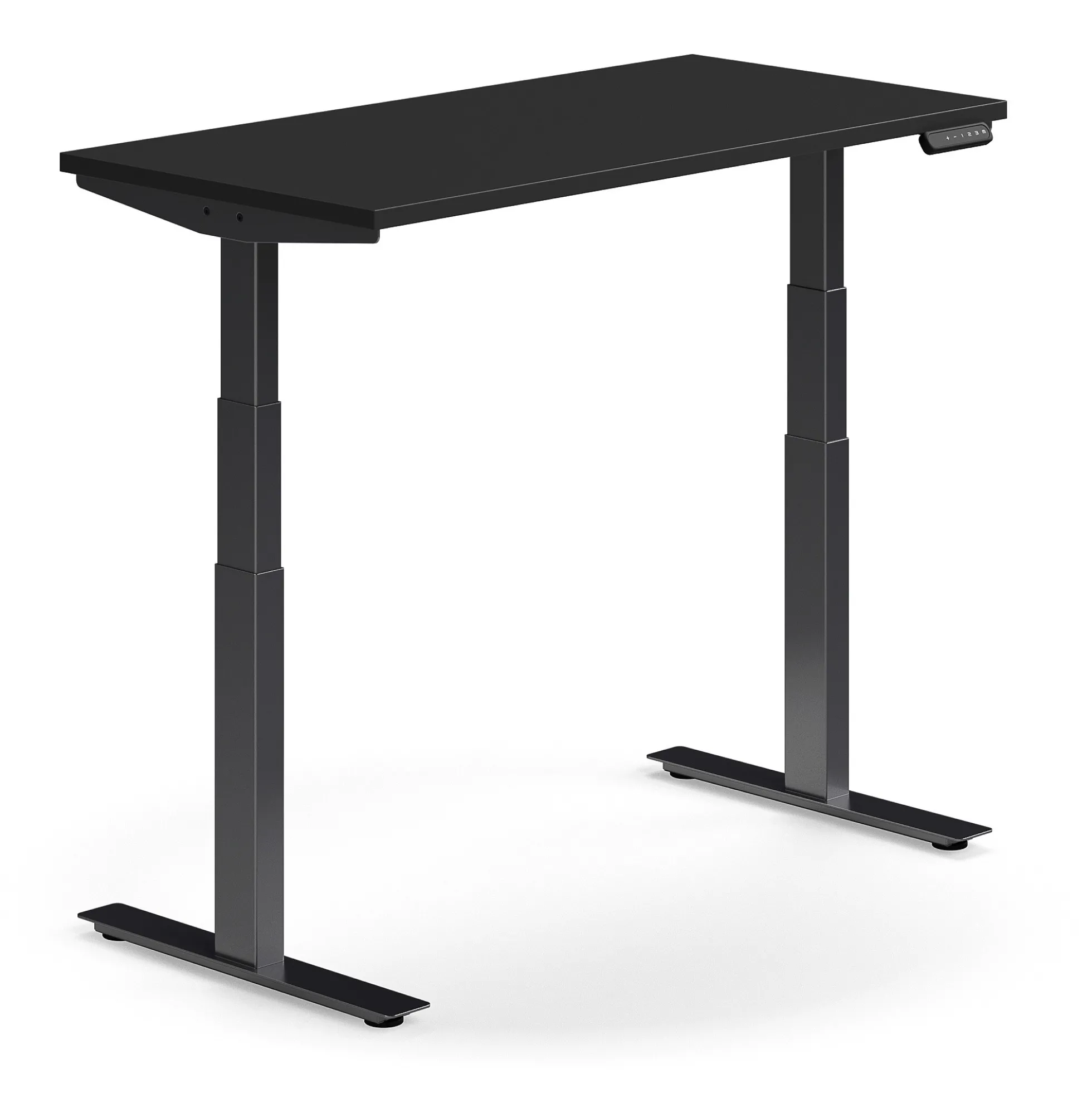 Sähköpöytä QBUS Suora pöytälevy, 1200x600 mm, musta jalusta, musta