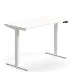 Sähköpöytä QBUS Suora pöytälevy, 1200x600 mm, valkoinen jalusta, valkoinen