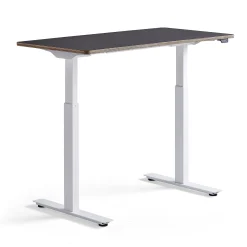 Sähköpöytä 120x60 NOVUS 1200x600 mm, valkoinen jalusta, musta työtaso