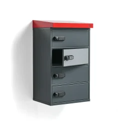 Säilytyskaappi sähköpöyrän akuille VOLT 4 lokeroa, seinämalli, 913x514x455 mm, tummanharmaa