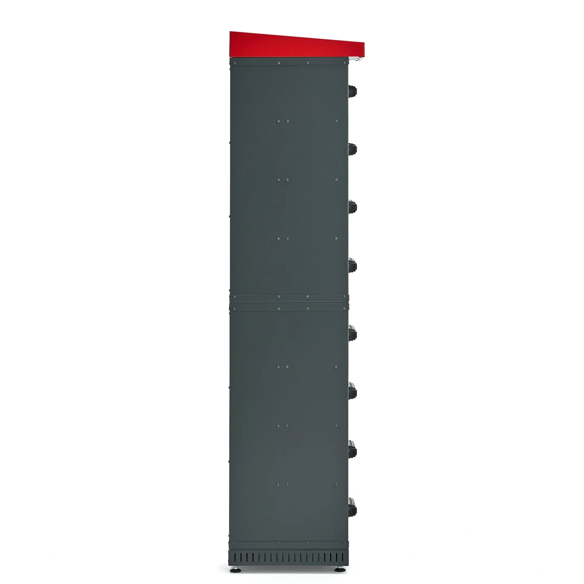 Säilytyskaappi sähköpyörän akuille VOLT 8 lokeroa, 1835x514x455 mm, tummanharmaa