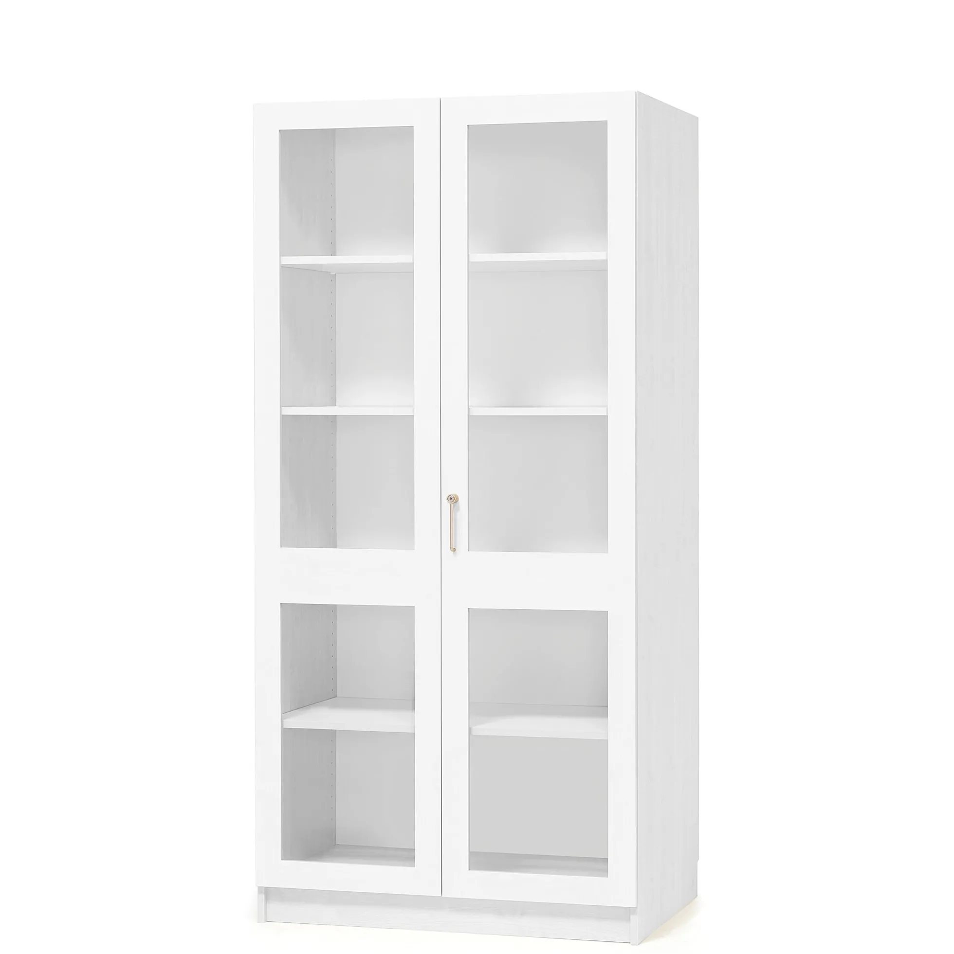 Säilytyskaappi THEO Täyspitkät lasiovet, 1000x470x2100 mm, valkoinen