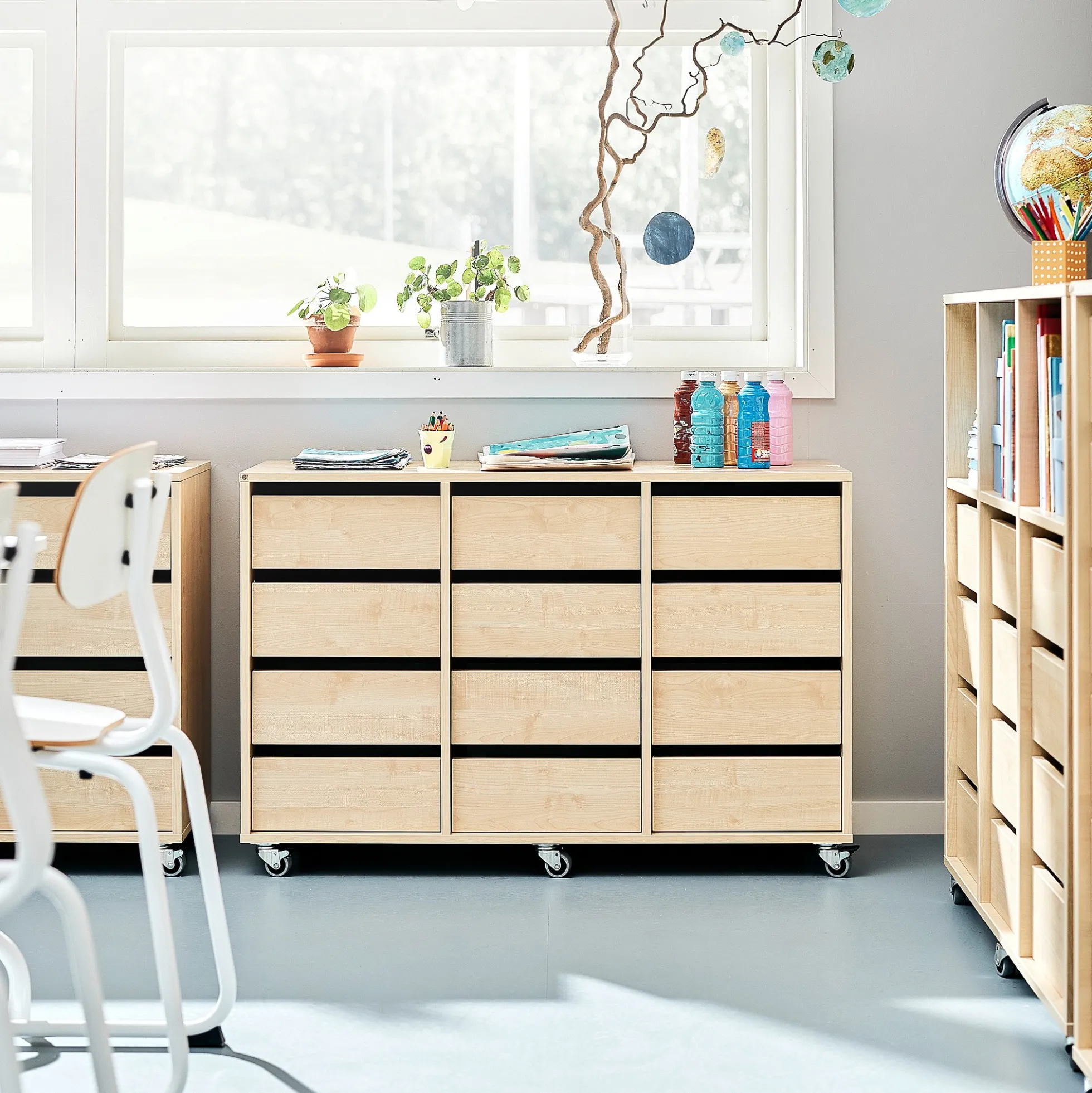 Säilytyslaatikosto CASPER 12 laatikkoa, koivu