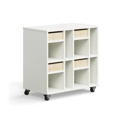 Säilytyslaatikosto CASPER 4 laatikkoa, 8 lokeroa, valkoinen, koivu