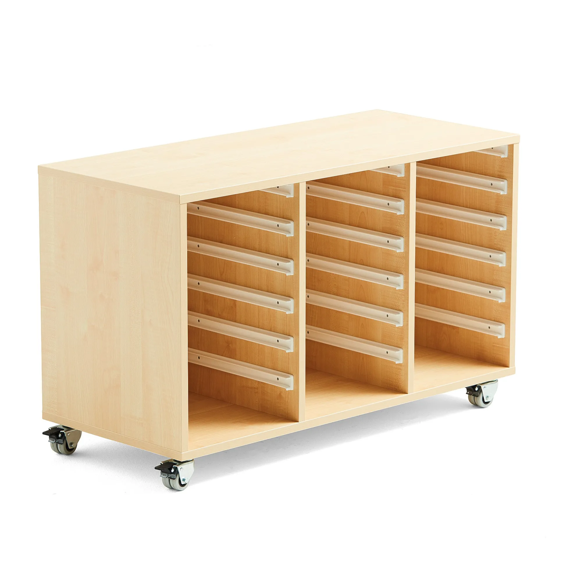Säilytyslaatikosto muovilaatikoille IDA 1020x450x635 mm, koivu