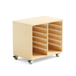 Säilytyslaatikosto muovilaatikoille IDA 680x450x635 mm, koivu