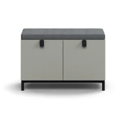 Säilytyspenkki QBUS Jalusta, kahva, 534x800x420 mm, musta, vaaleanharmaa, harmaa istuintyyny