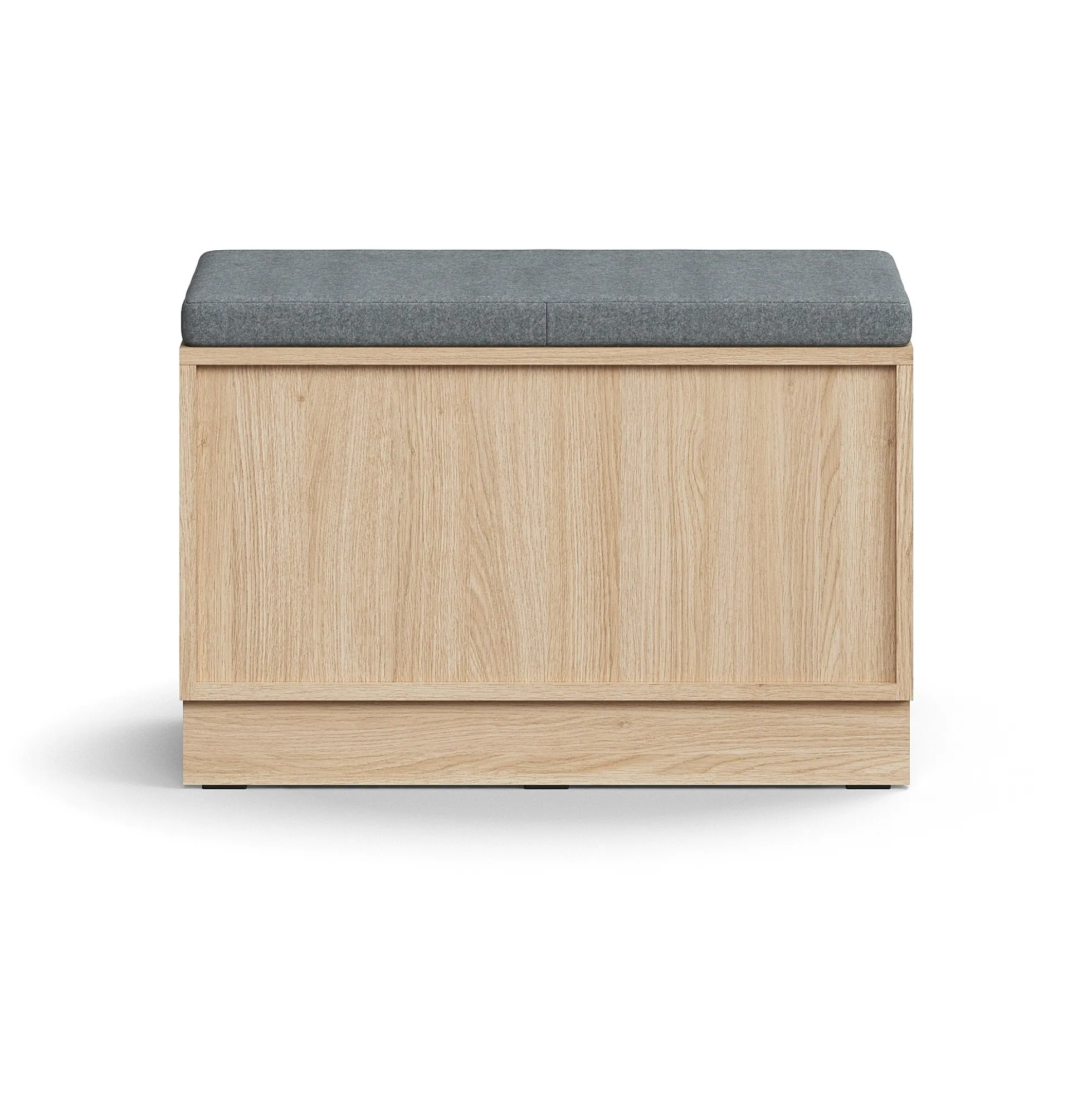 Säilytyspenkki QBUS Sokkeli, kahva, 534x800x420 mm, tammi, harmaa tyyny