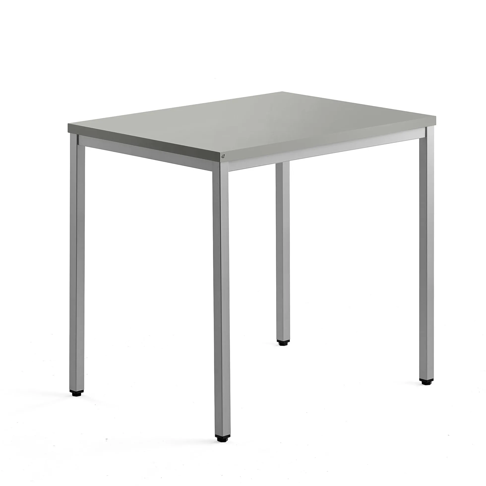 Sivupöytä QBUS 4 jalkaa, 800x600 mm, hopeanharmaa jalusta, vaaleanharmaa