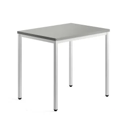Sivupöytä QBUS 4 jalkaa, 800x600 mm, valkoinen jalusta, vaaleanharmaa