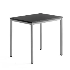 Sivupöytä QBUS Jalusta, 800x600 mm, hopeanharmaa, musta