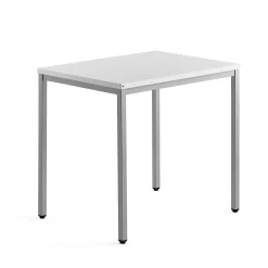 Sivupöytä QBUS Jalusta, 800x600 mm, hopeanharmaa, valkoinen