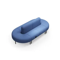 Sohva VARIETY Puoliympyrä, sisäänpäin, integroitu USB-portti, kangas Pod CS, sininen