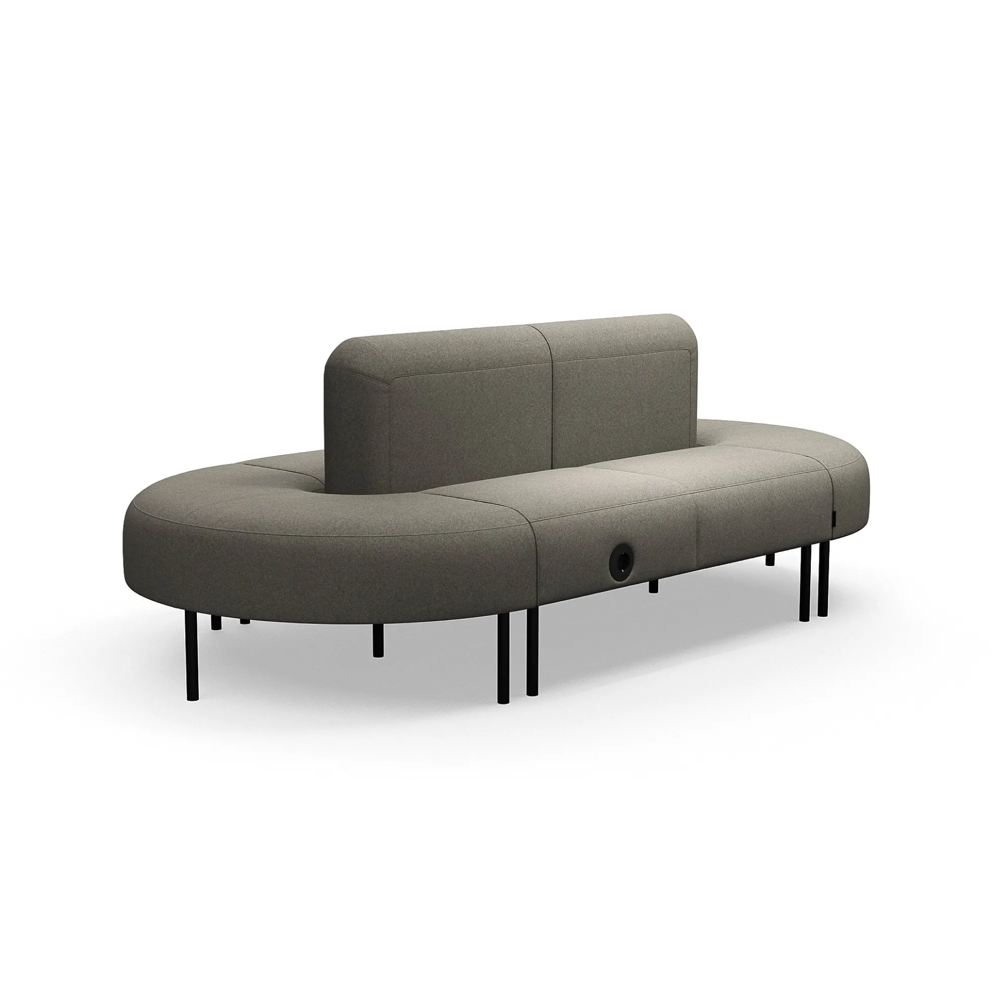 Sohva VARIETY Puoliympyrä, sisäänpäin, integroitu USB-portti, kangas Pod CS, taupe