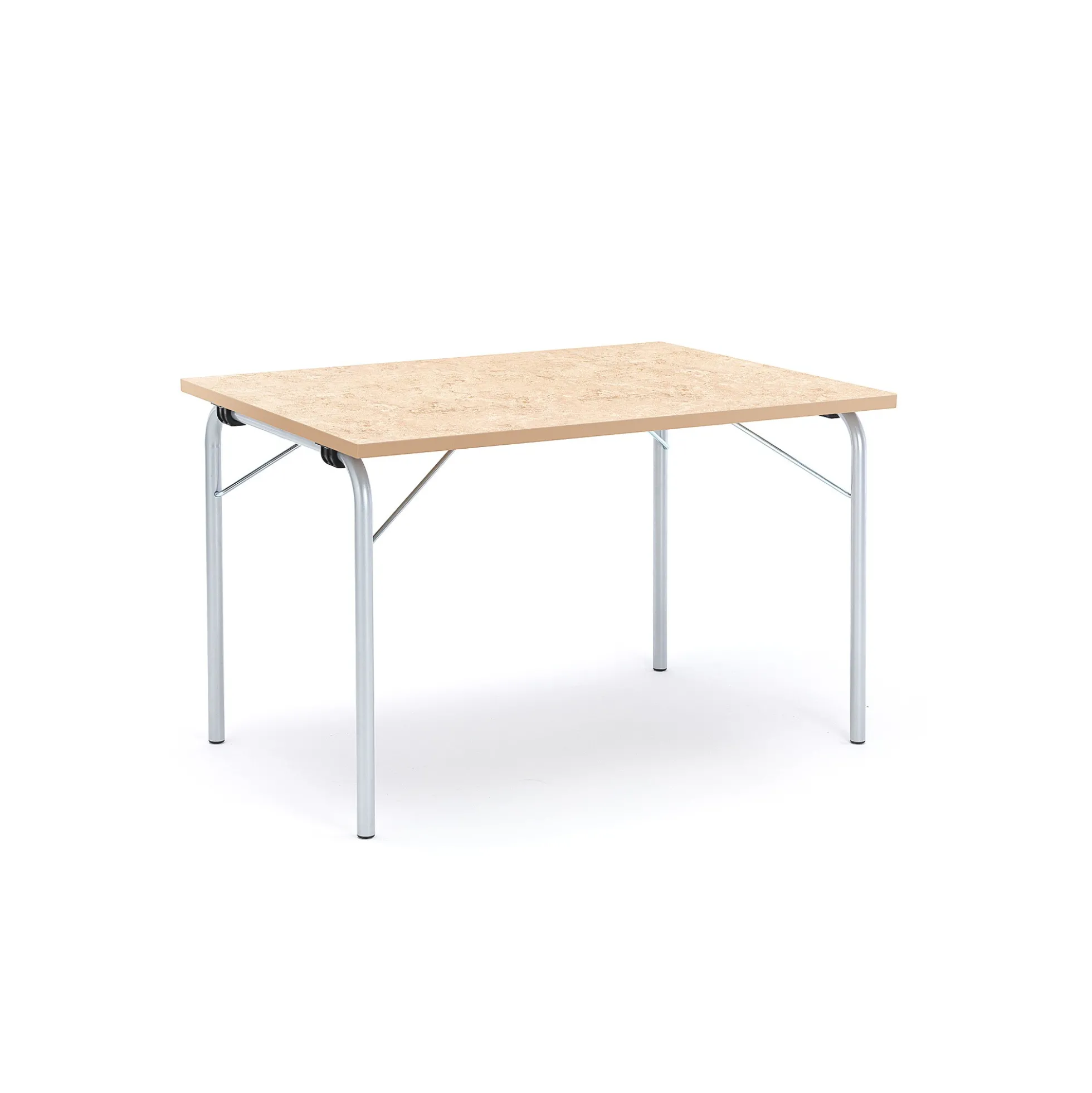 Taittopöytä NICKE 1200x800x720mm, hopeanharmaa, beige linoleumi