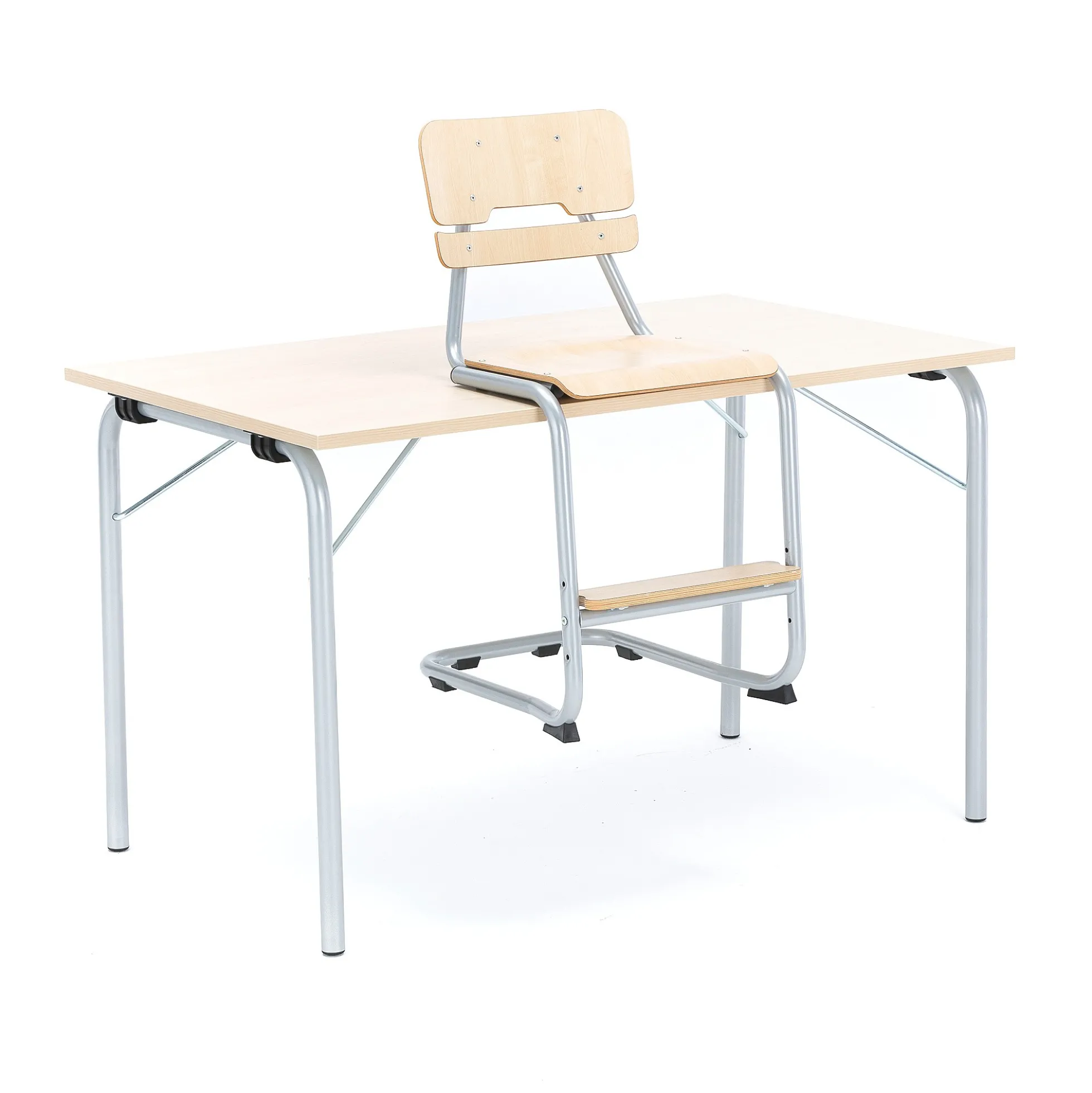Taittopöytä NICKE 1200x700x720 mm, hopeanharmaa, koivulaminaatti