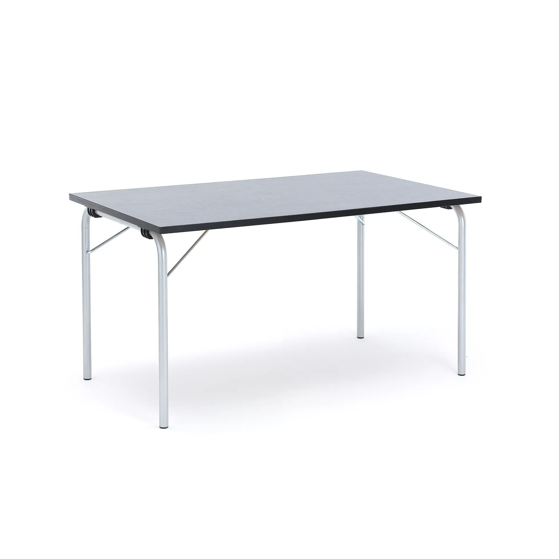 Taittopöytä NICKE 1400x800x720mm, hopeanharmaa, tummanharmaa linoleumi