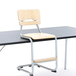 Taittopöytä NICKE 1800x800x720mm, hopeanharmaa, tummanharmaa linoleumi