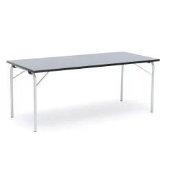 Taittopöytä NICKE 1800x800x720mm, hopeanharmaa, tummanharmaa linoleumi
