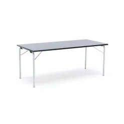 Taittopöytä NICKE 1800x800x720mm, hopeanharmaa, tummanharmaa linoleumi