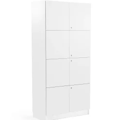 Tarvikekaappi THEO 4 pariovea, 2100x1000x470 mm, valkoinen