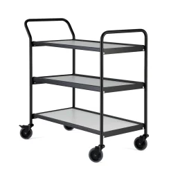 Tasovaunu CHASE 3 hyllytasoa, 930x425x946 mm, harmaa, musta
