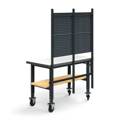 Teollisuuspöytäkokonaisuus TRUST Siirrettävä, työkalupaneeli, alahylly, 1500x760 mm, korkeapainelaminaatti