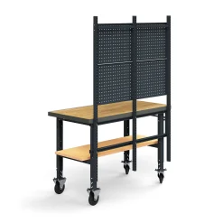 Teollisuuspöytäkokonaisuus TRUST Siirrettävä, työkalupaneeli, alahylly, 1500x760 mm, tammiparketti