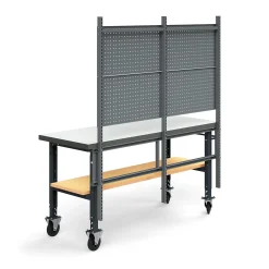 Teollisuuspöytäkokonaisuus TRUST Siirrettävä, työkalupaneeli, alahylly, 2000x760 mm, korkeapainelaminaatti