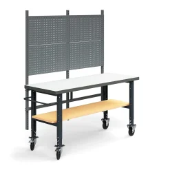 Teollisuuspöytäkokonaisuus TRUST Siirrettävä, työkalupaneeli, alahylly, 2000x760 mm, korkeapainelaminaatti