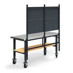 Teollisuuspöytäkokonaisuus TRUST Siirrettävä, työkalupaneeli, alahylly, 2000x760 mm, teräs