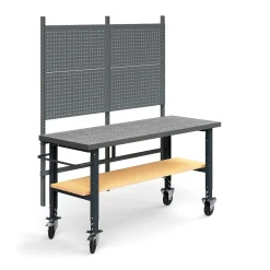 Teollisuuspöytäkokonaisuus TRUST Siirrettävä, työkalupaneeli, alahylly, 2000x760 mm, vinyyli