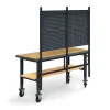Teollisuuspöytäkokonaisuus TRUST Siirrettävä, työkalupaneeli, alahylly, 2000x760 mm, tammiparketti