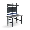 Teollisuuspöytäkokonaisuus TRUST Työkalupaneelit, laatikot + hyllyt, 1500x760 mm, teräs
