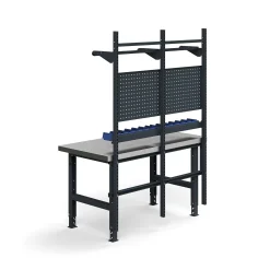 Teollisuuspöytäkokonaisuus TRUST Työkalupaneelit, laatikot + hyllyt, 1500x760 mm, teräs