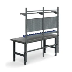 Teollisuuspöytäkokonaisuus TRUST Työkalupaneelit, laatikot + hyllyt, 2000x760 mm, vinyyli