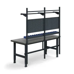 Teollisuuspöytäkokonaisuus TRUST Työkalupaneelit, laatikot + hyllyt, 2000x760 mm, vinyyli