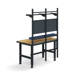 Teollisuuspöytäkokonaisuus TRUST Työkalupaneelit, laatikot + hyllyt, 1500x760 mm, tammiparketti