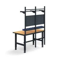 Teollisuuspöytäkokonaisuus TRUST Työkalupaneelit, laatikot + hyllyt, 1500x760 mm, kovalevy