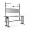 Teollisuuspöytä MOTION Korkeussäädettävä, 400 kg, 2000x800 mm, työkalupaneeli + hyllyt