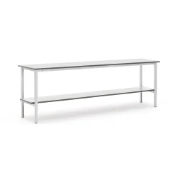 Teollisuuspöytä MOTION Manuaalisesti korkeussäädettävä, alahylly, 2500x600 mm, harmaa